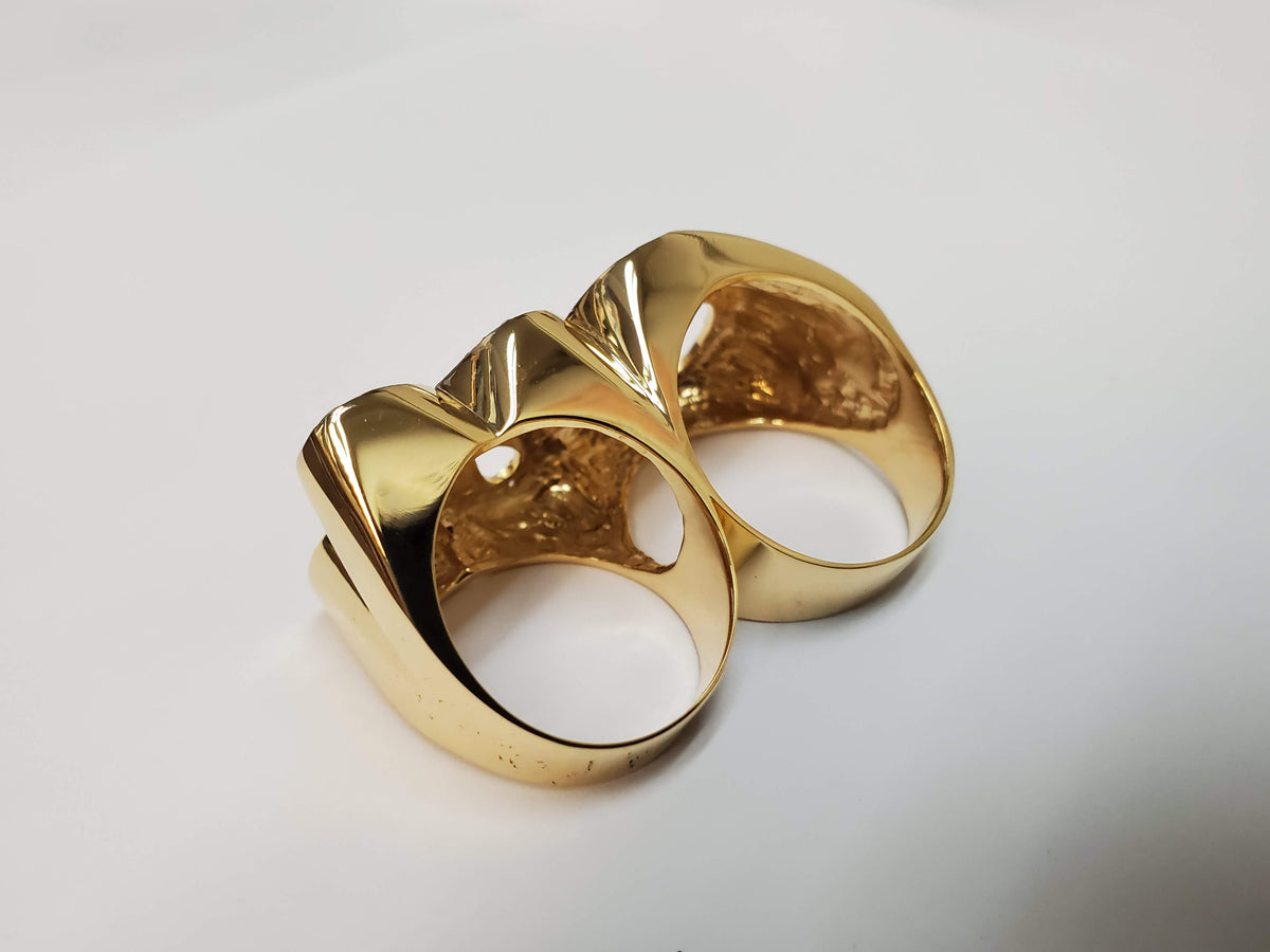 Spectacular Two finger initials with diamonds and Higher top