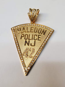 Customized Police badge with Diamonds, Available for Logo and badge numbers (PB-083)