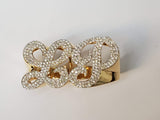 Spectacular Two finger initials with diamonds and Higher top Ring (TFR-01)