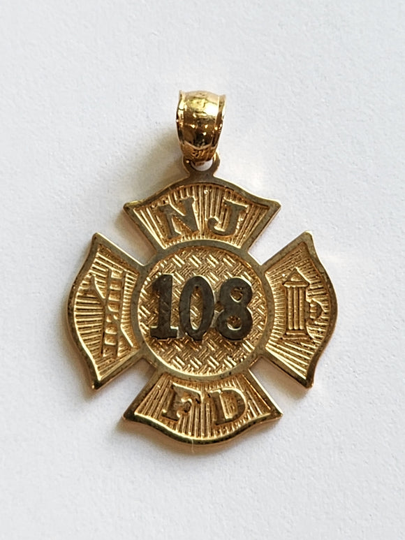 1 inch size Fire badge, Available for changing badge numbers (BOP-3017)