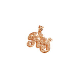 Customized Double plated Two Initials Charm in Solid Gold Sparkling Diamonds on Fancy look Pendant (Item: Lee017D )
