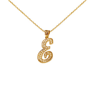 Customized Initial Charm in Solid Gold Studded in Diamonds Everyday Statement Pendant (Item: Lee015D )