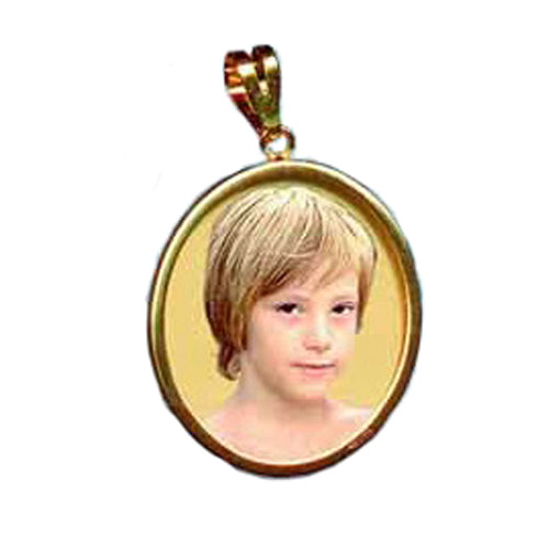 Elegant oval shape plain Bezel, Gold pendant, Custom necklace, Personalized Jewelry, picture pendant (pp103)