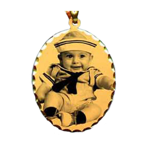 Oval shape plain with diamond cut edge Photo pendant, Gold necklace, Custom necklace, Personalized Jewelry, picture pendant (pp223)