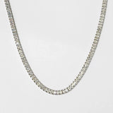 Emerald-cut LAB GROWN CVD Classic Diamond Tennis Necklace with 4 Prong Setting Necklace Jewelry