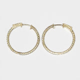 LAB GROWN Round Cut CVD Diamond U Prong Huggie style Hoop Earrings, Inside Out Diamond Earrings 14k Gold Jewelry