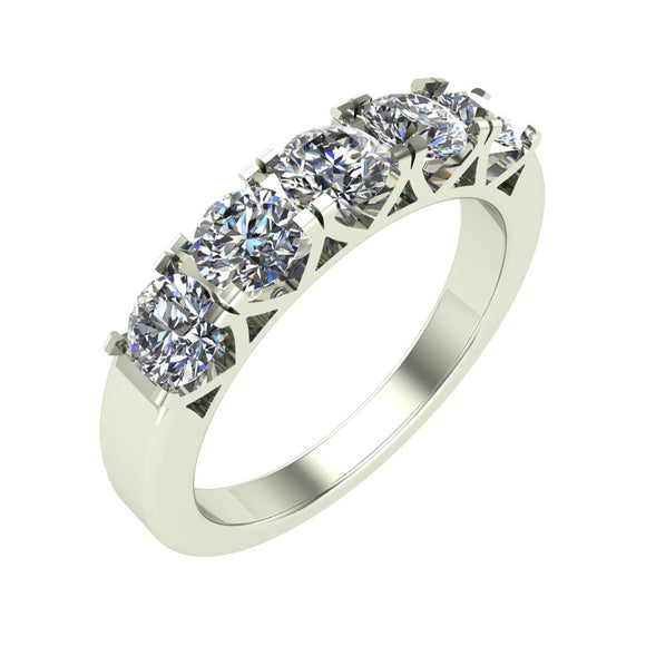 Lab grown CVD diamonds V-cut 5 stones Ring