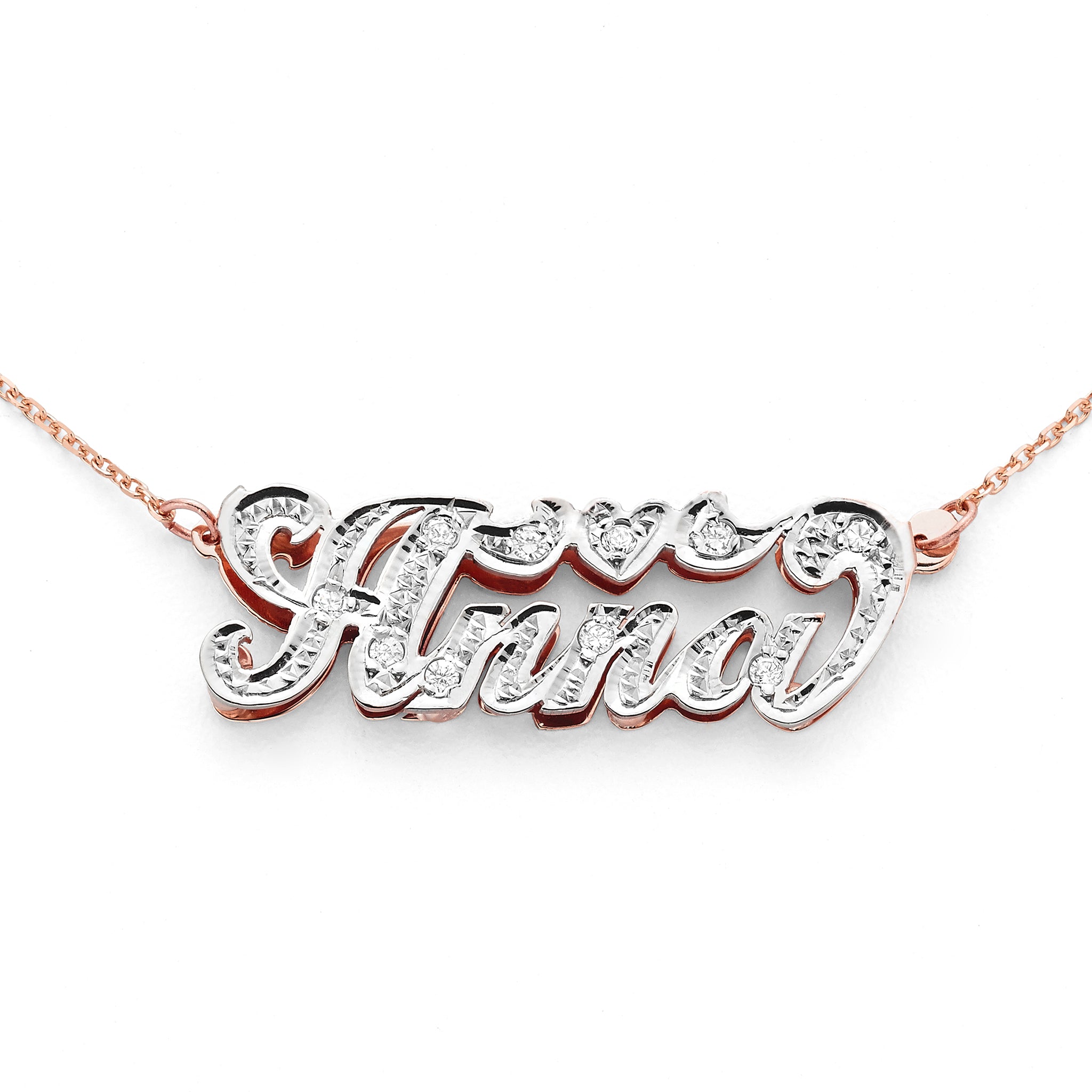 ★SENTIMENTS★ NO.582 [SILVER] CLIP NECKLACE Forever-Facets-Platinum-Over-