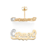 Lee 803f Gold 7/8" size Accent on First Letter with Single Layer Heart tail Name Earring
