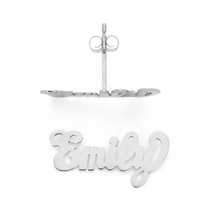 SNS 801p silver 3/4" Small size Shimmering Single Layer Plain Name Earring
