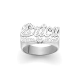 SNS110 Silver 13mm Delicate Style Name Ring