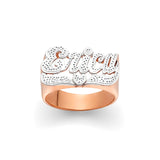 SNS110 Silver 13mm Delicate Style Name Ring