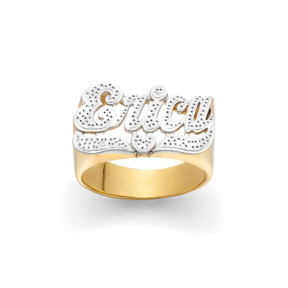LEE110 10k Gold 11.5mm Delicate Style Name Ring
