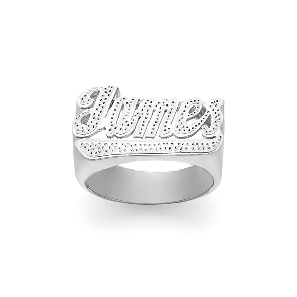 SNS115 Silver 12mm Effortless Name Ring
