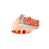 SNS 090d Sterling silver personalized and 10mm High Top with All Pavecut  Script Letter Name Ring