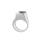 SNS 091 Sterling silver personalized and 10mm High Top Block letter Initial  Solid Covered Name Ring