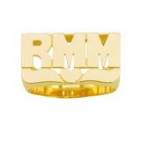 LEE097 Gold 9mm Block Letter Heart Name Ring