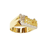 LEE116 Gold 10mm Elegant Beauty Name Ring