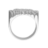 Lee 137d Personalized Two Name (13mm)size with shimmering Pavecut on First Letters and Heart Name Ring