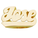 Lee190Z Personalized Gold 12mm High Top Large Size with Plain Script Letter Name Ring