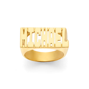 LEE133 10k / 14K Gold 10mm Bold Style Name Ring