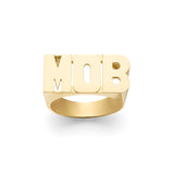SNS082 Silver 10mm Block Letter Initial Ring