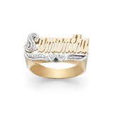 LEE113dc 10k Gold 10mm Heart To Heart Name Ring