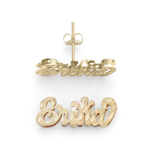 Lee 816 Gold 3/4" Small size Script Letters Double Layer Name Earring