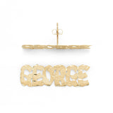 Lee 808 Gold 1-1/4" size Chinese Letters Brushed and cut Single Layer Name Earring