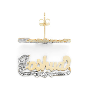 Lee 803 Gold 7/8" size Single Layer Accent on First Letter and Heart tail Name Earring