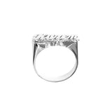 SNS095d Silver 11mm Diamond Heart Name Ring