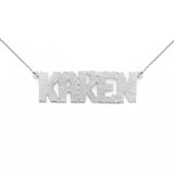 SNS 345 Sterling Silver 1.5” Regular Size Block Letters Name Necklace