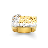 LEE112m 10k Gold 10mm Sparkling Love Name Ring